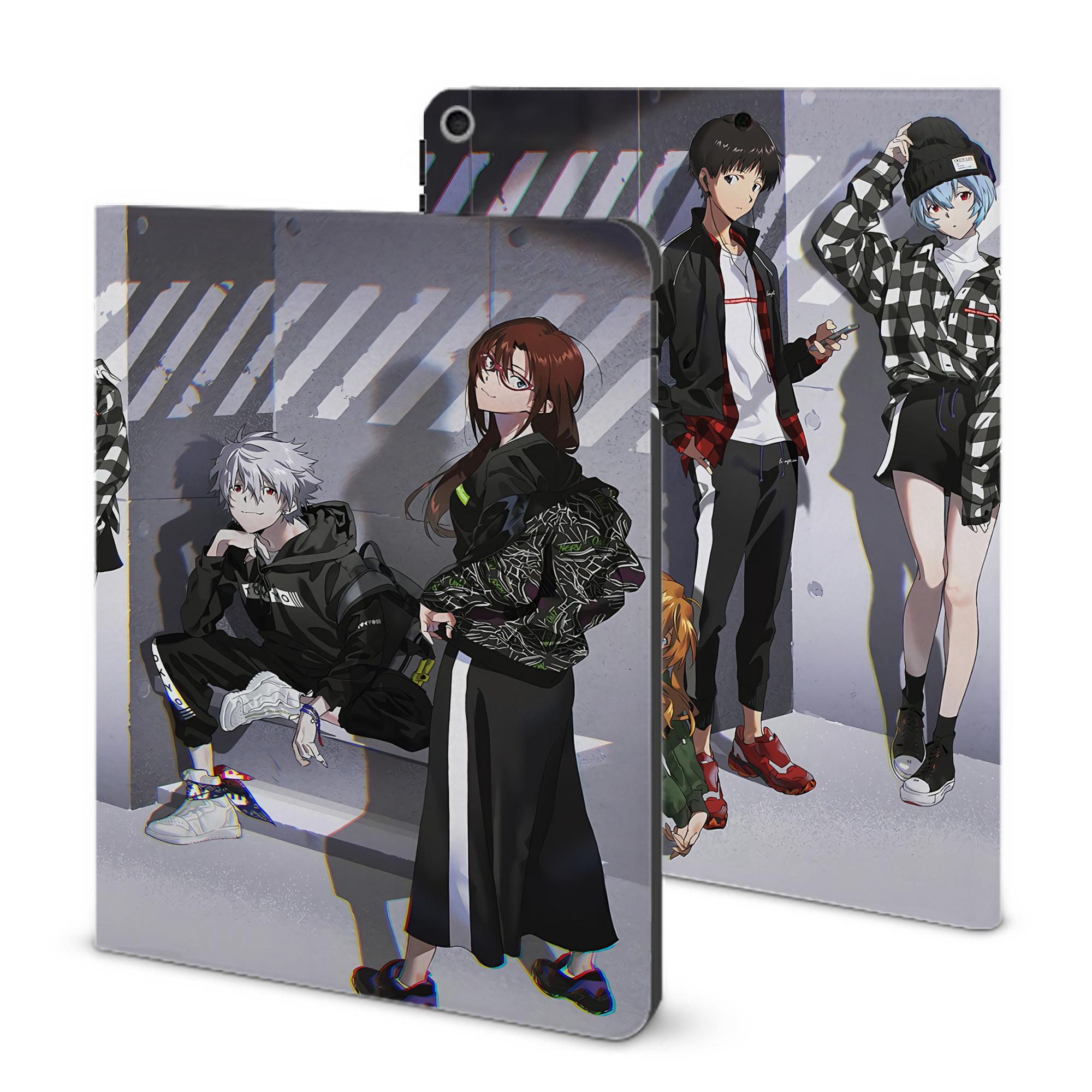 （画像用） EVA 新世紀エヴァンゲリオン IPad ケース ブック型 PUレザー TPU 耐衝撃 軽量 薄型 ペン収納なし 全面保護 IPad 各モデル対応